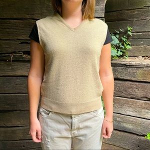 Vintage Oversized Camel Wool Sweater Vest